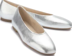 Ballerinas|Gabor Ballerina in Übergrößen Silber