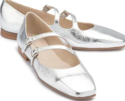 Ballerinas|Horsch Schuhe Ballerina in Übergrößen Silber