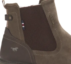Stiefeletten|Mustang Herren Chelsea Boot in Übergrößen Braun