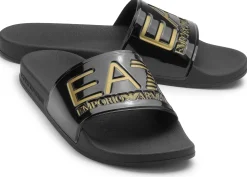 Sandalen|Pantoletten|Armani Damen Emporio Armani Sandale in Übergrößen Schwarz