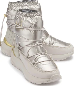 Stiefeletten|Boots|Armani Damen Emporio Armani Schneestiefel in Übergrößen Silber
