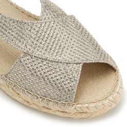 Espadrilles|Sandalen|Horsch Schuhe Espadrilles in Übergrößen Silber
