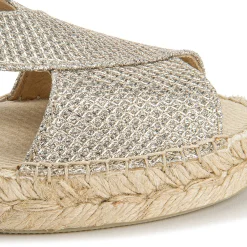 Espadrilles|Sandalen|Horsch Schuhe Espadrilles in Übergrößen Silber