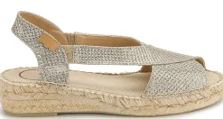 Espadrilles|Sandalen|Horsch Schuhe Espadrilles in Übergrößen Silber