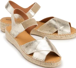Espadrilles|Sandalen|Horsch Schuhe Espadrilles in Übergrößen Gold