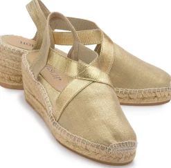 Espadrilles|Sandalen|Horsch Schuhe Espadrilles in Übergrößen Gold