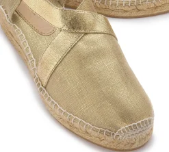 Espadrilles|Sandalen|Horsch Schuhe Espadrilles in Übergrößen Gold