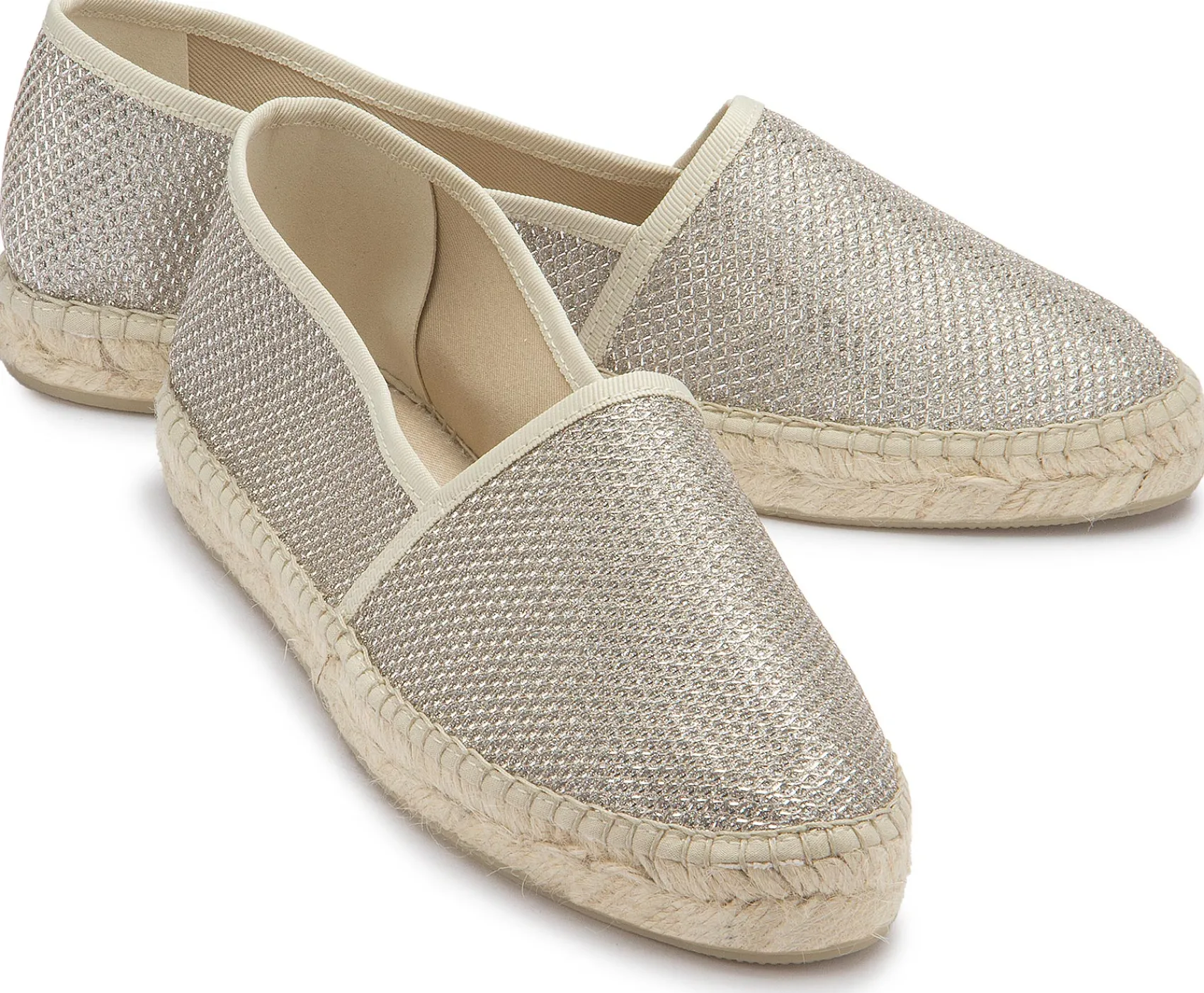 Espadrilles|Slipper|Horsch Schuhe Espadrilles in Übergrößen Silber