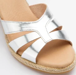 Espadrilles|Sandalen|Horsch Schuhe Espadrilles in Übergrößen Silber