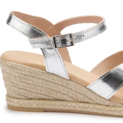 Espadrilles|Sandalen|Horsch Schuhe Espadrilles in Übergrößen Silber