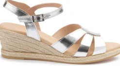 Espadrilles|Sandalen|Horsch Schuhe Espadrilles in Übergrößen Silber