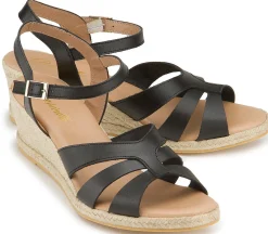 Espadrilles|Sandalen|Horsch Schuhe Espadrilles in Übergrößen Schwarz