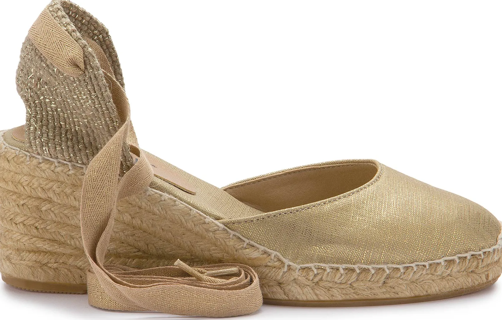 Espadrilles|Sandalen|Horsch Schuhe Espadrilles in Übergrößen Gold