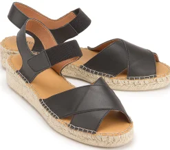 Espadrilles|Sandalen|Horsch Schuhe Espadrilles in Untergrößen Schwarz