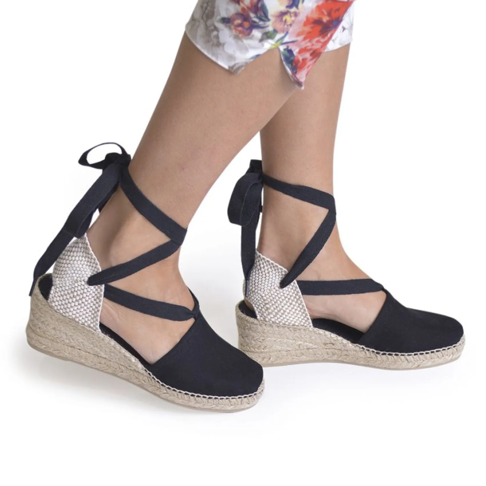 Espadrilles|Sandalen|Horsch Schuhe Espadrilles in Untergrößen Schwarz