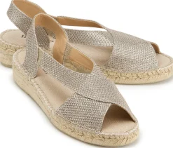 Espadrilles|Sandalen|Horsch Schuhe Espadrilles in Untergrößen Silber
