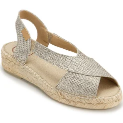 Espadrilles|Sandalen|Horsch Schuhe Espadrilles in Untergrößen Silber
