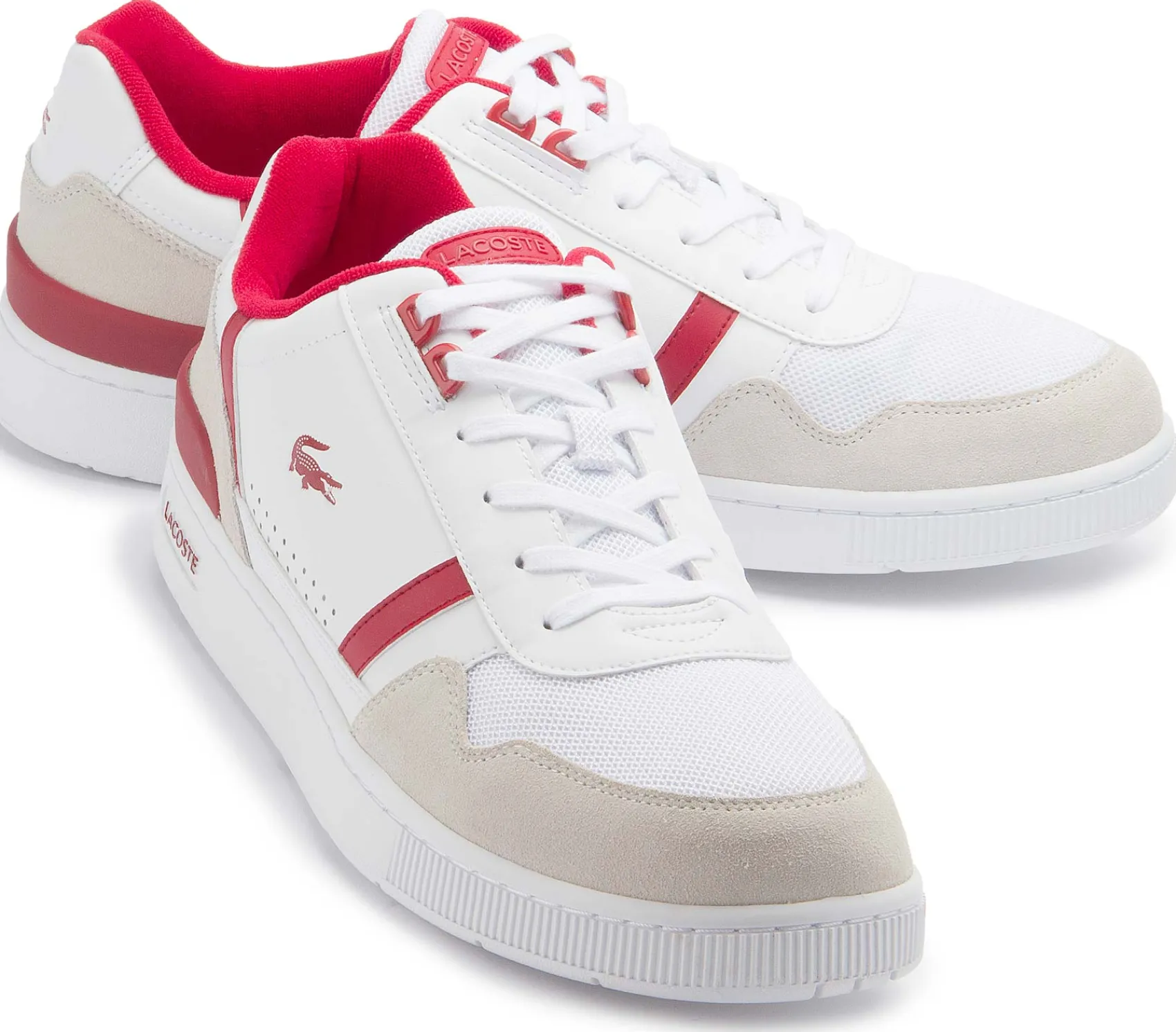 Sneaker|Schnürschuhe|Lacoste Sneaker in Übergrößen Rot