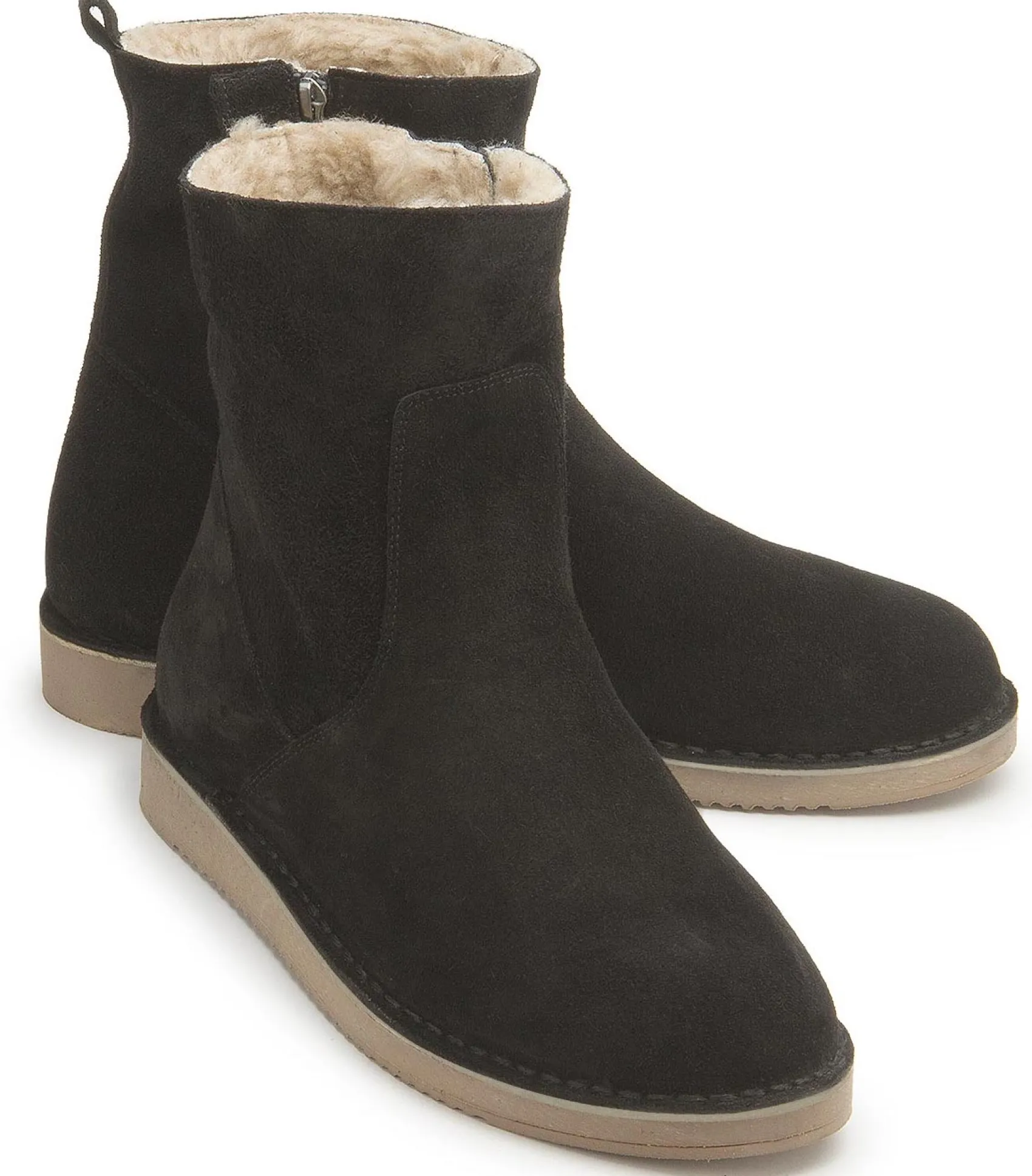 Stiefeletten|Boots|Horsch Schuhe Lammfell-Boot in Übergrößen Schwarz