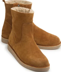 Stiefeletten|Boots|Horsch Schuhe Lammfell-Boot in Übergrößen Braun