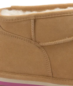 Stiefeletten|Boots|Bearpaw Lammfell-Boot in Übergrößen Braun