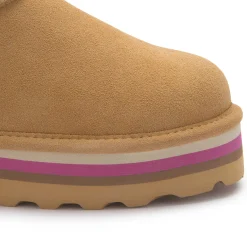 Stiefeletten|Boots|Bearpaw Lammfell-Boot in Übergrößen Braun