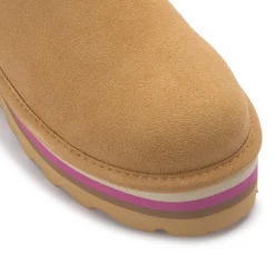 Stiefeletten|Boots|Bearpaw Lammfell-Boot in Übergrößen Braun