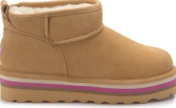 Stiefeletten|Boots|Bearpaw Lammfell-Boot in Übergrößen Braun