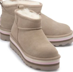 Stiefeletten|Boots|Bearpaw Lammfell-Boot in Übergrößen Grau