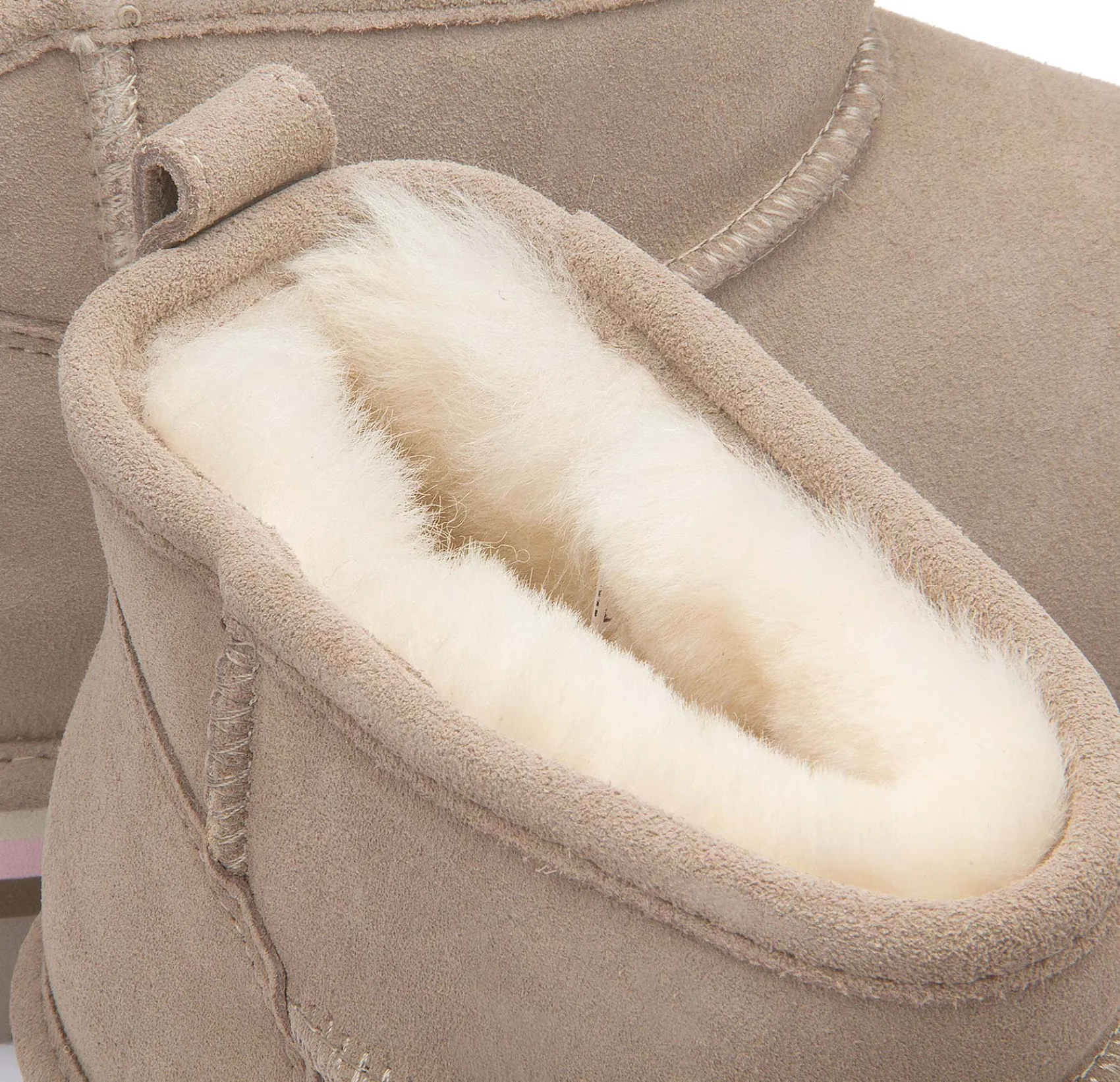 Stiefeletten|Boots|Bearpaw Lammfell-Boot in Übergrößen Grau