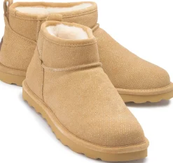 Stiefeletten|Boots|Bearpaw Lammfell-Boot in Übergrößen Beige