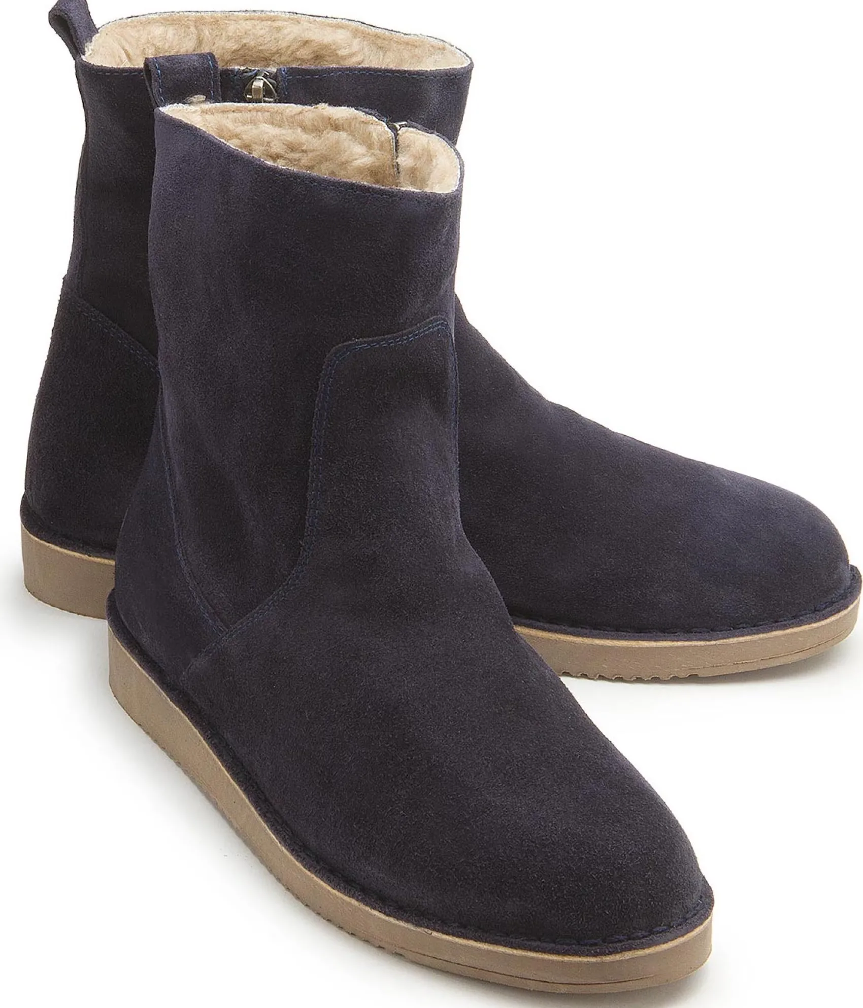 Stiefeletten|Boots|Horsch Schuhe Lammfell-Boot in Übergrößen Blau