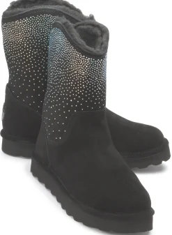 Stiefeletten|Boots|Bearpaw Lammfell-Boot in Übergrößen Schwarz