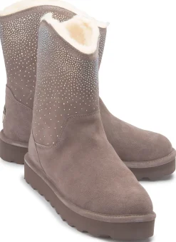 Stiefeletten|Boots|Bearpaw Lammfell-Boot in Übergrößen Grau