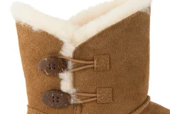 Stiefeletten|Boots|Bearpaw Lammfell-Boot in Übergrößen Braun