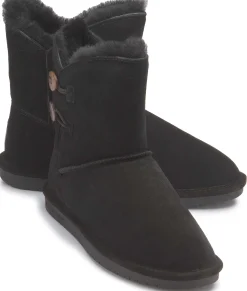 Stiefeletten|Boots|Bearpaw Lammfell-Boot in Übergrößen Schwarz