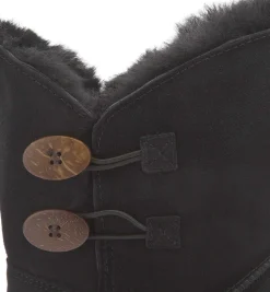 Stiefeletten|Boots|Bearpaw Lammfell-Boot in Übergrößen Schwarz