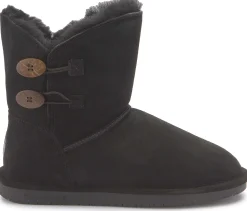 Stiefeletten|Boots|Bearpaw Lammfell-Boot in Übergrößen Schwarz
