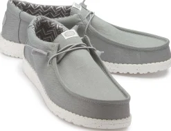 Leinenschuhe|Schnürschuhe|HeyDude Leinenschuh in Übergrößen Grau