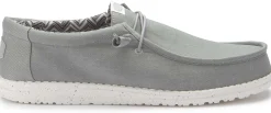 Leinenschuhe|Schnürschuhe|HeyDude Leinenschuh in Übergrößen Grau