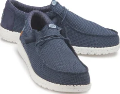 Leinenschuhe|Schnürschuhe|HeyDude Leinenschuh in Übergrößen Blau