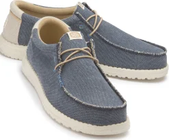 Leinenschuhe|Schnürschuhe|HeyDude Leinenschuh in Übergrößen Blau