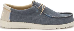 Leinenschuhe|Schnürschuhe|HeyDude Leinenschuh in Übergrößen Blau
