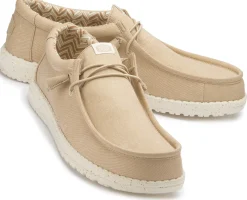 Leinenschuhe|Schnürschuhe|HeyDude Leinenschuh in Übergrößen Beige