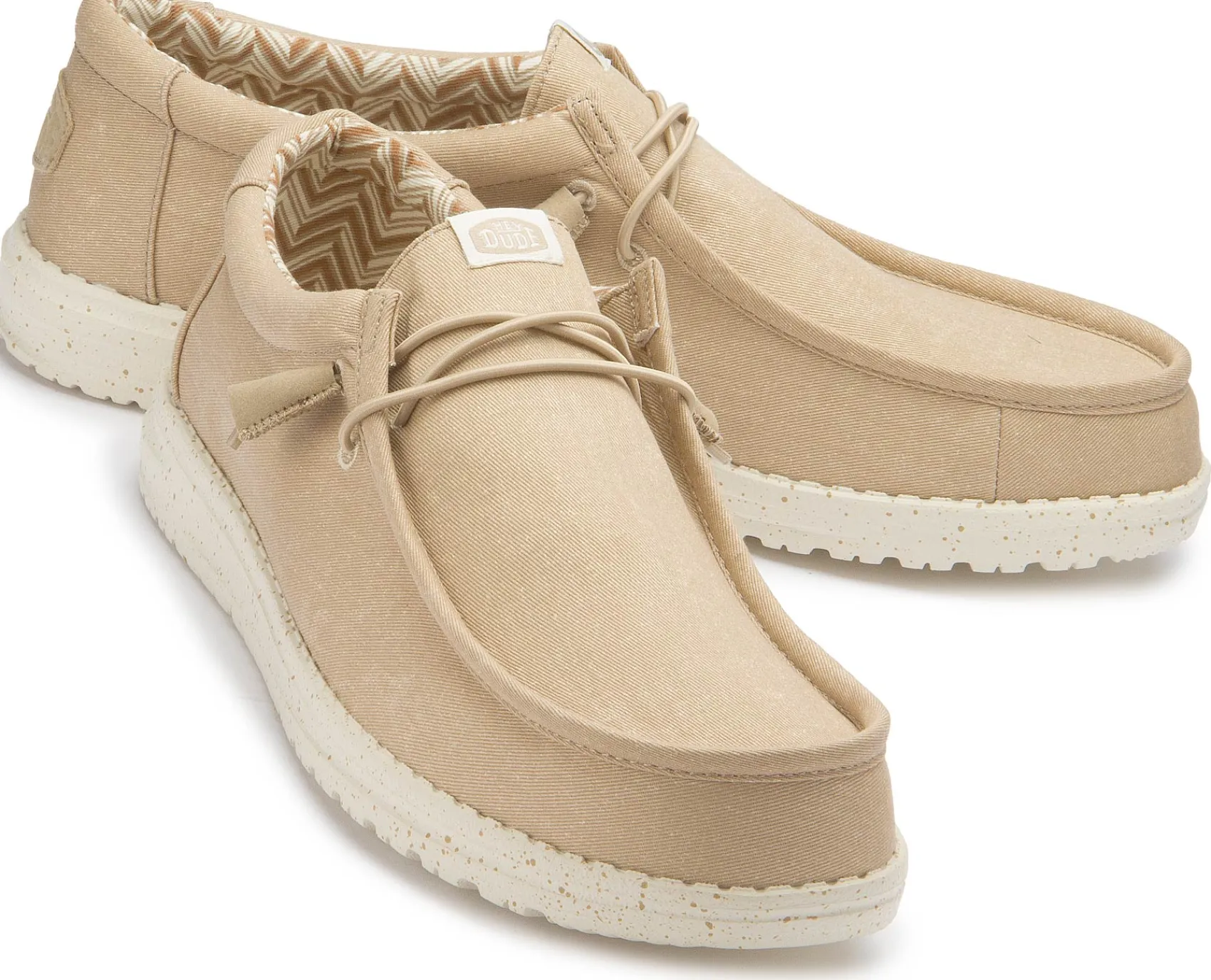 Leinenschuhe|Schnürschuhe|HeyDude Leinenschuh in Übergrößen Beige
