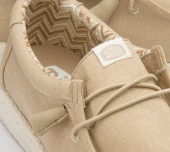 Leinenschuhe|Schnürschuhe|HeyDude Leinenschuh in Übergrößen Beige