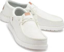 Leinenschuhe|Schnürschuhe|HeyDude Leinenschuh in Übergrößen Weiß