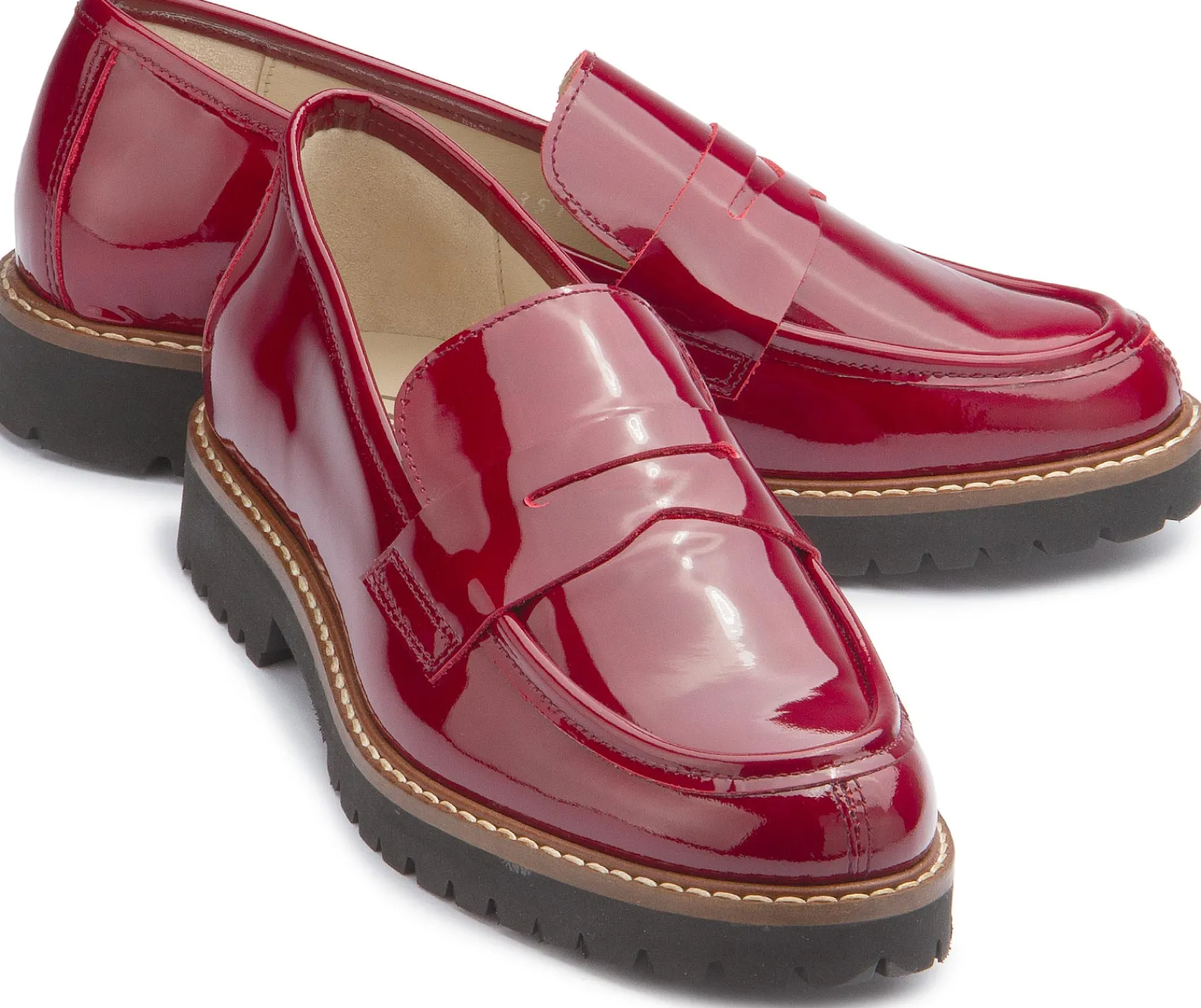 Slipper|Horsch Schuhe Loafer in Übergrößen Rot