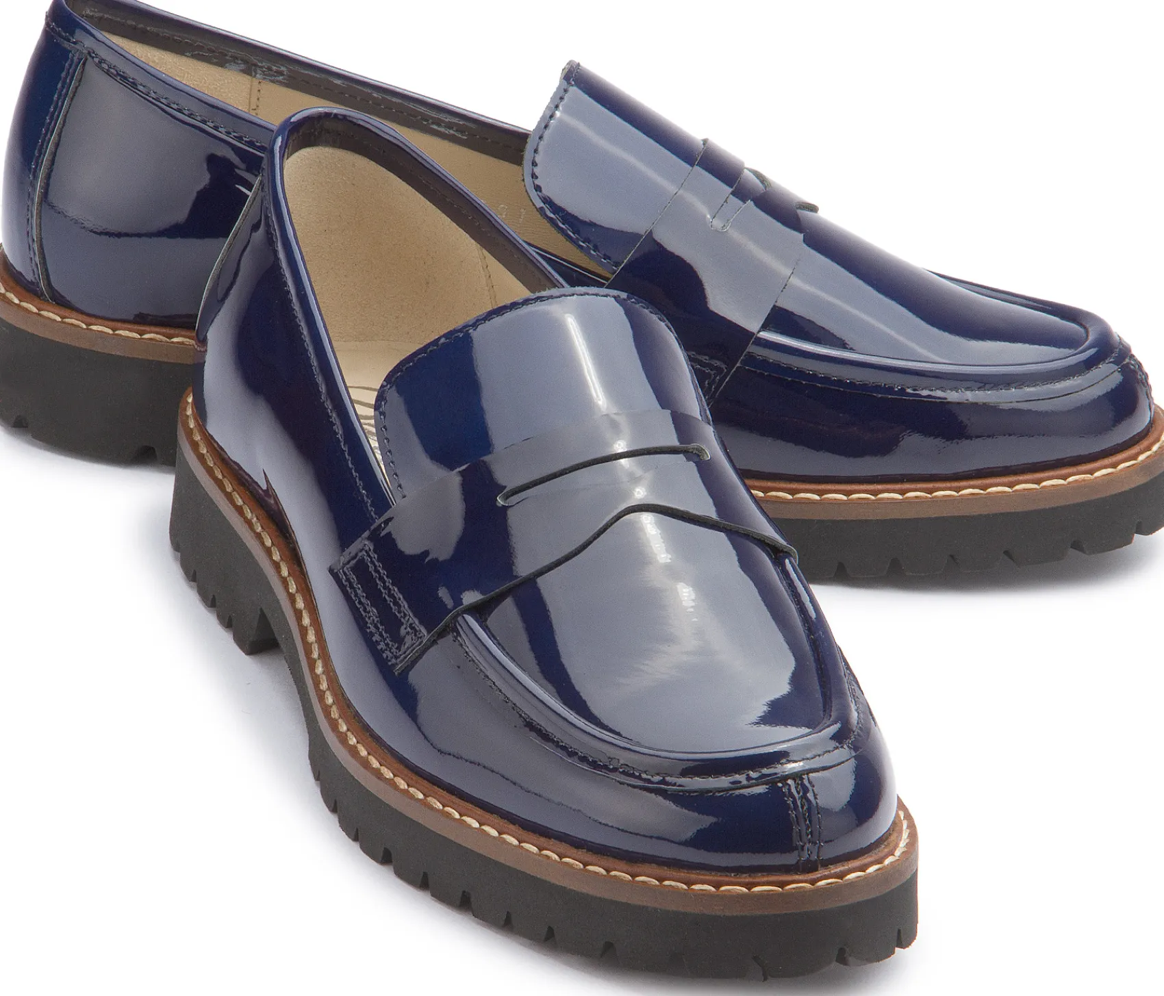 Slipper|Horsch Schuhe Loafer in Übergrößen Blau