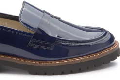 Slipper|Horsch Schuhe Loafer in Übergrößen Blau